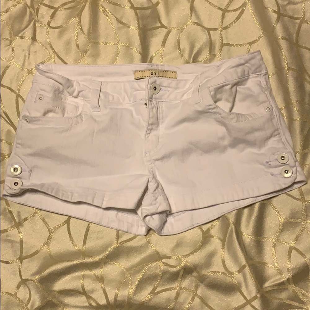 White “XXI” Shorts